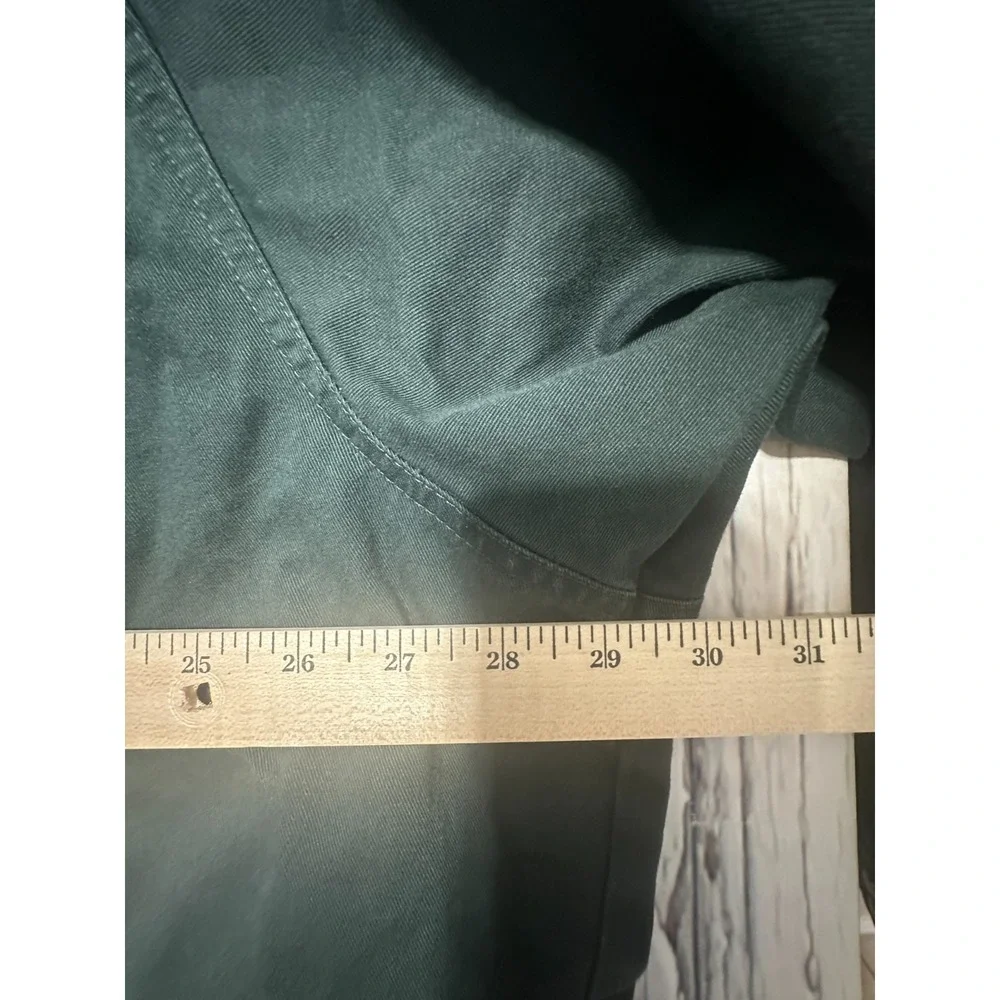 Wrangler Western Shirt Mens 3XL Big Green Solid Regular Fit Brushpopper Heavy